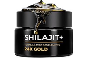 Shilajit Pure Himalaya Résine 25g avec Or 24 Carats – 82 % Acide Fulvique – Shilajite Original Hautement Dosé – Naturel & Artisanal – Avec App 5 Elementum – Mumijo Authentique