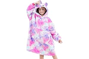 DOCTOR UNICORN Girls Oversized Unicorn Hoodie Warm Sherpa Fleece Hooded Sweatshirt