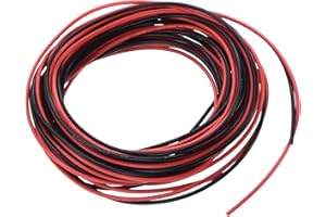 QUARKZMAN Kaliber 28 Kabel przyłączeniowy PVC 3,0 m/10 stóp 28AWG Elastyczny przewód elektryczny UL1007 Trefoli Miedź ocynkowana Czarny Czerwony 1 mm Dia do połączeń wewnętrznych Samolot