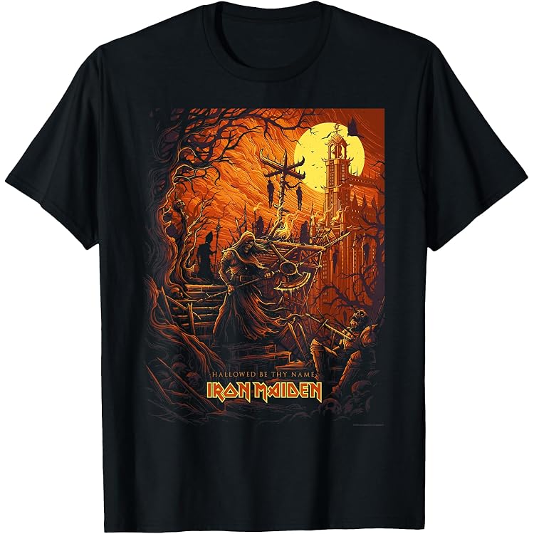 Damen Tshirt Langarm Iron Maiden Fear Of The Dark T-Shirt - Offizielles Band -Shirt Für Frauen Fear Of The Dark Merch