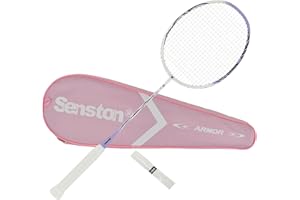 Senston Raqueta de bádminton Ligera 100% Carbono Completo con Agarre y Bolsa de bádminton