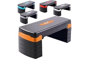 FK Sports Steppers for Exercise & Workout - 2 to 5 (10, 15, 20, 25 & 30 CM) Levels of Adjustable Height Aerobic Step - Exercise Step for Home & Gym, Mini Stepper