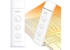 Gritin Luz de Lectura, Lámpara de Lectura Recargable con Pinzas, 3 Colores de Protección Ocular & 5 Brillos Continuamente Ajustables - Luz Libro de Ángulo Ajustable, Regalo Amantes para Leer