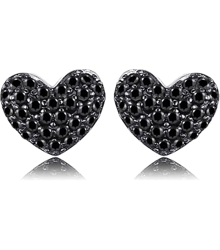 Orecchini A Cuore Punk Gotici In Onice Nero E Argento, Cerchio Aperto, Gioielli Donne E Ragazze, Stile Boho Vintage