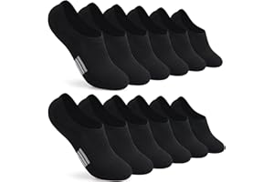 Blu Ninfee Damskie skarpety do kostki, 6 par, amortyzowane, do biegania, sportowe, niewidoczne, niewidoczne skarpety męskie, sportowe skarpety na siłownię dla kobiet i dziewcząt, Czarny, 39-42 EU