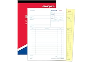 OCEANPADS Ocean Pads A4 Invoice Book Without VAT, 210mm x 297mm, 2-Part Duplicate NCR Carbonless, 50 Sets (70123)