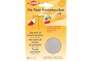 Kleiber - Tasche per Pantaloni sostitutive termoadesive, Grigio Chiaro