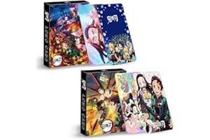 CBOSNF De-Mon Slayer LOMO Cards 60pcs De-Mon Slayer Gioco di Carte De-Mon Slayer Mini Carte Collezione De-Mon Slayer Card Set Anime Lomo Cards Regali per Appassionati di Anime(B) (HN6072)
