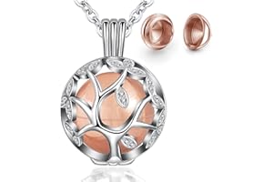 EUDORA HARMONY BALL Eudora Naszyjnik z urną na prochy, kremacja, biżuteria na prochy, naszyjnik, klatka z kulką, wisiorki na prochy, pamiątka, naszyjnik pamiątkowy, prezenty dla mężczyzn, mamy, taty, zwierząt domowych,