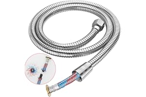 STOAT®Manguera de ducha 1.5M，Alambre de acero envuelto con un tubo interior de PVC espesado，Conexión G1/2，manguera ducha 150cm，flexo de ducha 1m50，ducha manguera，manguera de ducha universal
