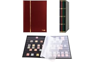 PROPHILA COLLECTION Album pour timbres, 16 pages, intérieur noir (couv. rouge)