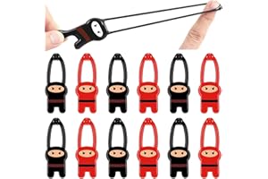 Plstod 12 Pezzi Giocattolo Allungabile Ninja Elasticità Mini Giocattoli Manina Appiccicosa Elastico per Fionda per Bambini Ragazzi Ragazze Party (Nero Rosso)