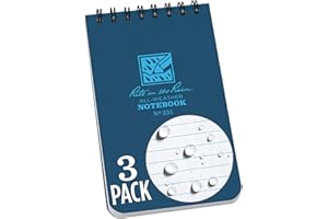Rite in the Rain toutes saisons Top-spiral ordinateur portable Motif, 7,6 x 12,7 cm, universel, Lot de 3 Style de la page : universel bleu