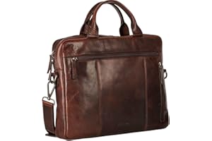 Leonhard Heyden Roma Zipped Briefcase 1 Compartment Brown
