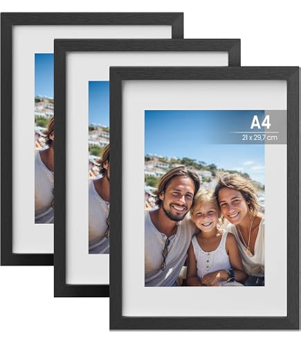 OMISHE Cornice Per Poster E Foto 30,5 X 43,2 Cm, Colore Nero, In Plastica Con Plexiglass HD, Per Appendere Al Muro