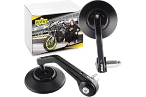 Area1 Rétroviseurs de Guidon de Moto Universel Retroviseur embout de Guidon rond Homologué E, Certification CE 7/8" 22mm compatible avec