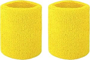GOGO Lot de 2 Bracelets en Tissu éponge Poignet athlétique pour Sports de Gym, Bandeau Poignet Sport