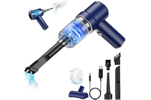 Yeegnar Kabelloser Handstaubsauger für Auto, 6000PA Mini Handstaubsauger Akku Stark mit LED Taschenlampe,120W Wiederaufladbar Kabellos Handsauger with HEPA Filtering für PC,Haus,Bürogeräte