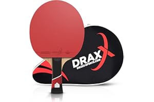 DRAXX Pala de Ping Pong con Fibra de Carbono | 5 Estrellas | Esponja 2 mm | Pro Carbon | Premium Goma Ofensiva | para Jugador