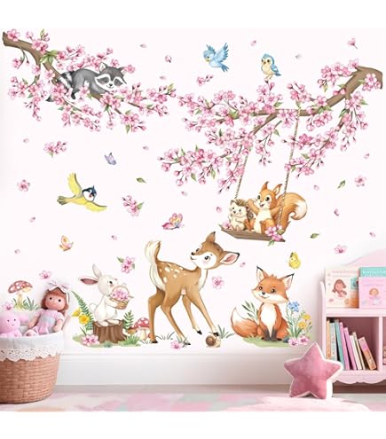 Little Deco Adesivo Da Parete Foresta Con Fiori E Funghi – XL 3 Fogli, Per Cameretta, Made In Germany - 4