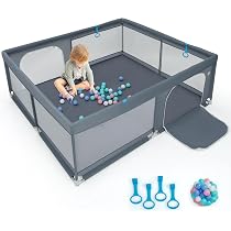 COSTWAY 124 X 124cm Baby Laufstall Faltbar, Tragbar Produktbild-Vorschau 14