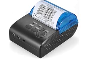 Bisofice Stampante Termica 58 mm, Stampante Bluetooth e USB, mini stampante termica wireless portatile da 58 mm, POS-5805DD, ricevute, boot, stampa POS per iOS, Android, Windows