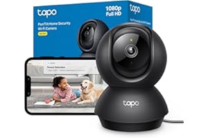 Tapo C201 Pan/Tilt Indoor Camera House Security Camera, WiFi Camera, No Monthly Fee, AI Detection, Dog Camera, Baby Camera Monitor, 1080p Full HD, 360° View, Night Vision, Works with Alexa & Google