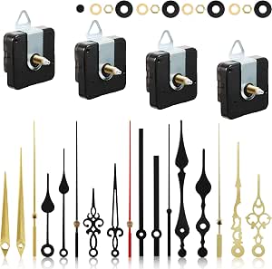 4 Pezzi Meccanismo di Movimento dell'Orologio al Quarzo Meccanismo dell' Orologio Fai-Da-Te Senza Ticchettio con 6 Set Lancette dell'Orologio per  Sostituzione delle Parti di Riparazione : Amazon.it: Casa e cucina