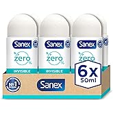 Sanex Zero% Invisible, Desodorante Hombre o Mujer, Desodorante Roll-on, Protección 48H, Pack 6 Uds x 50ml