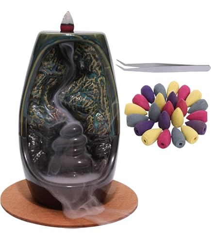 Lotus Leaf Backflow Incense Burner, Incense Burner Holder Waterfall