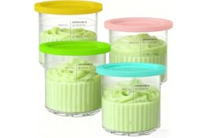 KALULY 4er-Pack Ersatz Behälter für Ninja Creami Deluxe NC501EU NC502EU, 24oz Pint-Becher und Deckel Kompatibel mit Ninja Creamy Deluxe NC501 NC500 Serie Eismaschine, BPA-frei & spülmaschinenfest