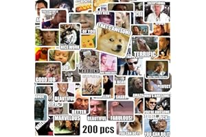 MR.LUCKY ARTWORK Meme Sticker, 200 Stück Meme Aufkleber für Lehrer, Lustige Meme Sticker für Laptop Handy Skateboard Fahrrad, Schüler aller Altersgruppen zur Bewertung