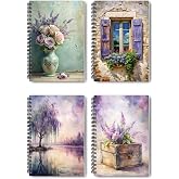 Purple Dream 4'l&uuml; Defter Seti - A5 Boyut, &Ccedil;izgisiz, Tel Spiralli, Nostaljik Tasarım - G&uuml;nl&uuml;k, Ajanda, Okul ve Hatıra Defteri