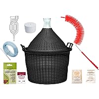 BIOWIN 15L WEINSET GLASBALLON GÄRBALLON WEINBALLON Weinhefe Gärröhrchen Weinheber