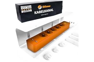 Stilemo Raccogli Cavi Scrivania – Canalina Passacavi sotto Scrivania Cable Management – Organizer Portacavi Ufficio - Nascondi Cavi sotto Tavolo – 1 Scatola Porta Cavi - Verniciatura a Polvere Bianco