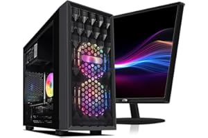 STGsivir Gaming PC Bundle, Gaming Computer Desktop, Intel Core i5-9400F up to 4.1GHz, AMD RX 580 8GB, 16GB RAM, 512GB SSD, 600M WiFi, BT 5.0, Windows 11, 22" Monitor