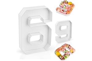 Hayaww Digitale Süßigkeitenbox Pappmaché-Zahlen Zahlenboxen aus Pappe Pappbuchstaben für Wurstwaren Zahlenkartons geburtstagsdekoration geburtstagsgeschenk Pappnummern Wurstwarennummern Weiß (6/9)