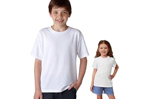 Vida Sol Camiseta Infantil 100% Algodón, 1 y 2 Unidades, Unisex, Manga Corta, Cuello Redondo, Suave y Transpirable, Diseño Básico y Cómodo, Ideal para Uso Diario, Tallas 3-15 Años, Colores Variados