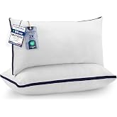 Utopia Bedding Pillow 40 x 80 cm Pack of 2, Microfibre, Navy Blue | Polyester Filling 3D Microfiber Cover Navy Blue Easy to M