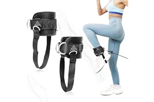 HIPIER Correas de Tobillo para Maquina de Cable Tobillera Ajustable para Polea Gym para Entrenamiento Fitness de Gluteos y Piernas en Gimnasio