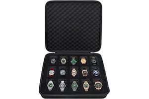 Boobowl Uhrenbox Veranstalter/Uhrenkasten Display Aufbewahrungsbox Passend für alle Armbanduhren und Intelligente Uhren bis zu 42 mm - Schwarz