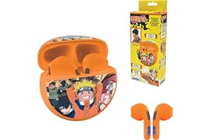 LEXIBOOK, Naruto, Auriculares estéreo inalámbricos, Sonido, Micrófono Incorporado, Controles táctiles, Estuche de Carga, Sonido Limitado a 85 dB, HPBT05NA