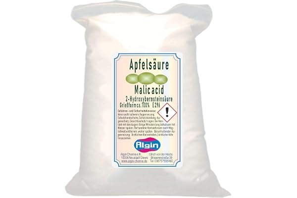Acide pomme - 100 % - 1 kg - Sachet à clip - Graine fine E296 - Additif alimentaire