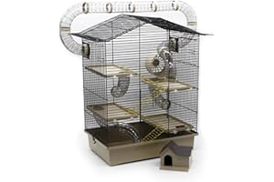 ZooPaul XXL Nagerkäfig Hamsterkäfig beige Maus Käfig inklusive Tunnelsystem viel Zubehör