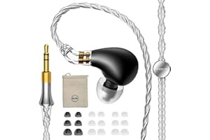 H HIFIHEAR EZ EAR BLON BL03II - Monitor de oído HiFi mejorado de 10 mm de doble cavidad DD IEM con cable desmontable OFC de 0.78 2 pines para músico, cantante, trabajo, juegos, teléfono celular (sin micrófono)