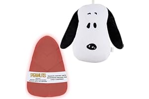 PEANUTS Snoopy Wärmekissen Mikrowelle, Wärme & Kältetherapie, Für Nacken Rücken & Schultern, Plüschbezug mit Klettverschluss, Gute Besserung Geschenke für Erwachsene