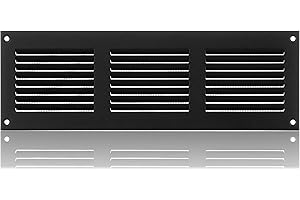 ABOUT VENT 300x100mm Grille de Ventilation en Acier Anthracite avec Moustiquaire - Grilles d'aération Métallique