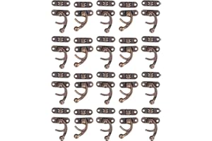 BUACHOIS 20 Pezzi Gancio Serratura Antique Gancio a Scatto Hasp, Gancio a Scatto Hasp Scatola di legno Hasp,Chiusura a Braccio Oscillante per Scatola di Gioielli Scatola Ordinaria in Legno Decorazione
