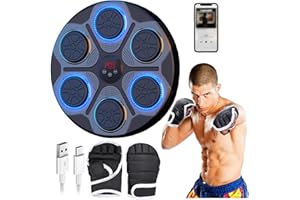 Kocusu Boxing Machine avec Bluetooth, Hauteur Réglable, 4 Modes, Machine de Boxe Musicale Adulte avec Gants, Boxe Mural Musique pour l'intérieur, Exercices à Domicile, Décompression, Exercice