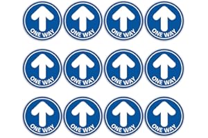 Flèches adhésives pour Sens de Circulation, TAOPE 12 Pièces One Way Panneau de Sol de Distance Sociale de Sécurité Rond Bleu, Autocollants de Décalque Antidérapant, Signalisation -Marquage au Sol 31CM